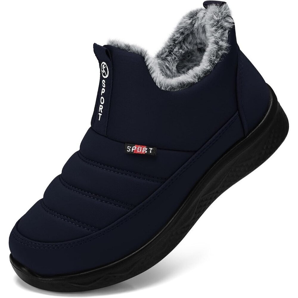 Women’s 03 Black Winter Snow Boots Fur Lined Waterproof Insulated Slip On Shoes